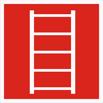 Знак F03 "Пожарная лестница" (Пластик 200х200)
