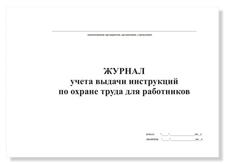 Журнал учета выдачи инструкций по охране труда для работников подразделений (служб) предприятия