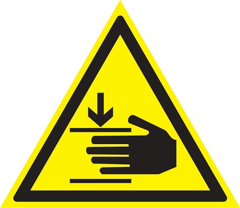 Знак W27 "Осторожно! Возможно травмирование рук" (Пластик 200х200)	