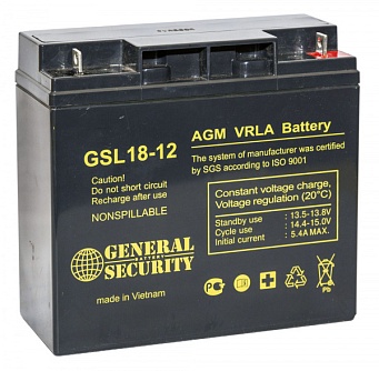 Аккумулятор 12В 18А/ч GSL18-12L General Security