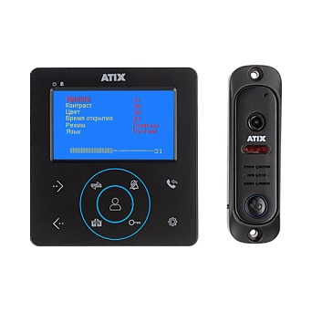ATIX AT-I-K410C/T Black Комплект (видеодомофон 4.3" + вызывная панель)  