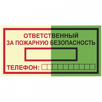 ФЭС T09/F20 "Ответственный за пожарную безопасность" (Пленка 100х200)