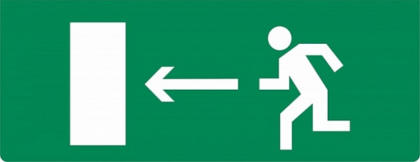 Знак E04 "Направление к эвакуационному выходу налево" (Пленка 150х300)