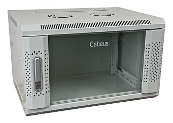 Cabeus SH-05F-6U60/45 Шкаф телекоммуникационный настенный 19" 6U 600x450x368mm (ШхГхВ) дверь стекло