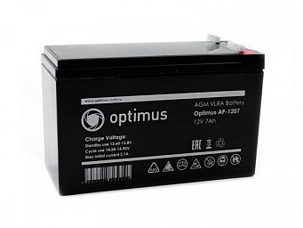 Аккумулятор 12В 7 А/ч Optimus AP-1207