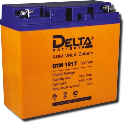 Аккумулятор 12В 17 А/ч Delta DTM 1217